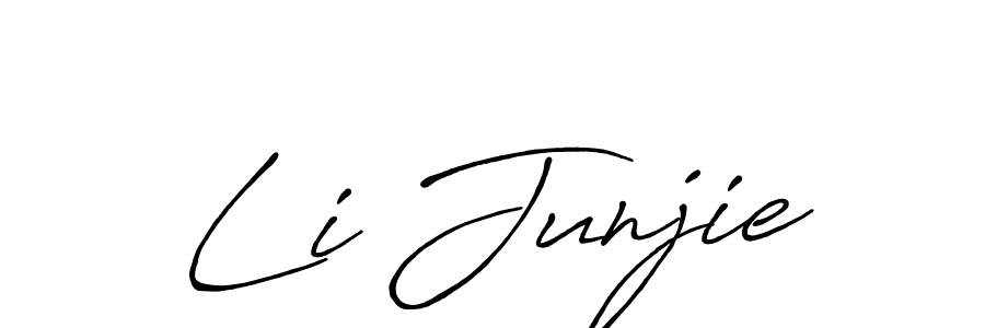 if you are searching for the best signature style for your name Li Junjie. so please give up your signature search. here we have designed multiple signature styles  using Antro_Vectra_Bolder. Li Junjie signature style 7 images and pictures png