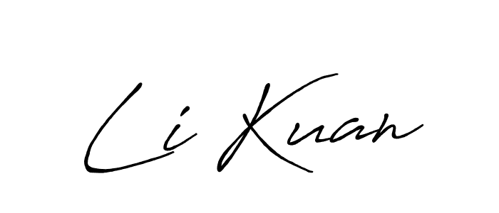 The best way (Antro_Vectra_Bolder) to make a short signature is to pick only two or three words in your name. The name Li Kuan include a total of six letters. For converting this name. Li Kuan signature style 7 images and pictures png