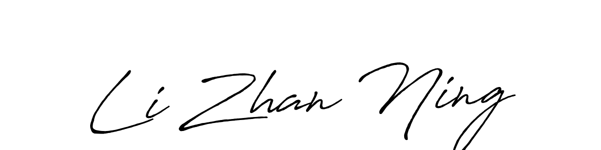 Use a signature maker to create a handwritten signature online. With this signature software, you can design (Antro_Vectra_Bolder) your own signature for name Li Zhan Ning. Li Zhan Ning signature style 7 images and pictures png