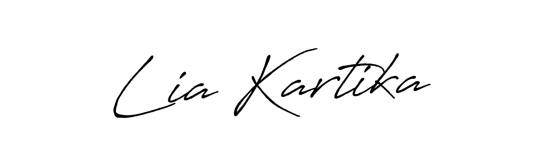Similarly Antro_Vectra_Bolder is the best handwritten signature design. Signature creator online .You can use it as an online autograph creator for name Lia Kartika. Lia Kartika signature style 7 images and pictures png
