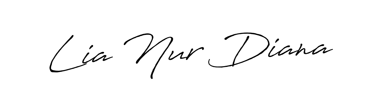 Make a beautiful signature design for name Lia Nur Diana. With this signature (Antro_Vectra_Bolder) style, you can create a handwritten signature for free. Lia Nur Diana signature style 7 images and pictures png