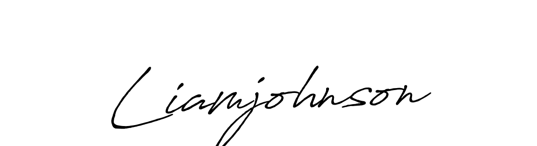 Make a beautiful signature design for name Liamjohnson. With this signature (Antro_Vectra_Bolder) style, you can create a handwritten signature for free. Liamjohnson signature style 7 images and pictures png