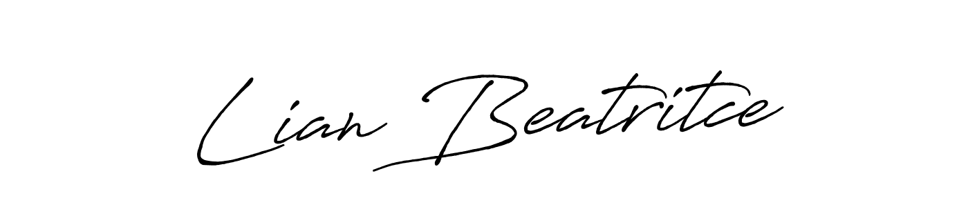 if you are searching for the best signature style for your name Lian Beatritce. so please give up your signature search. here we have designed multiple signature styles  using Antro_Vectra_Bolder. Lian Beatritce signature style 7 images and pictures png