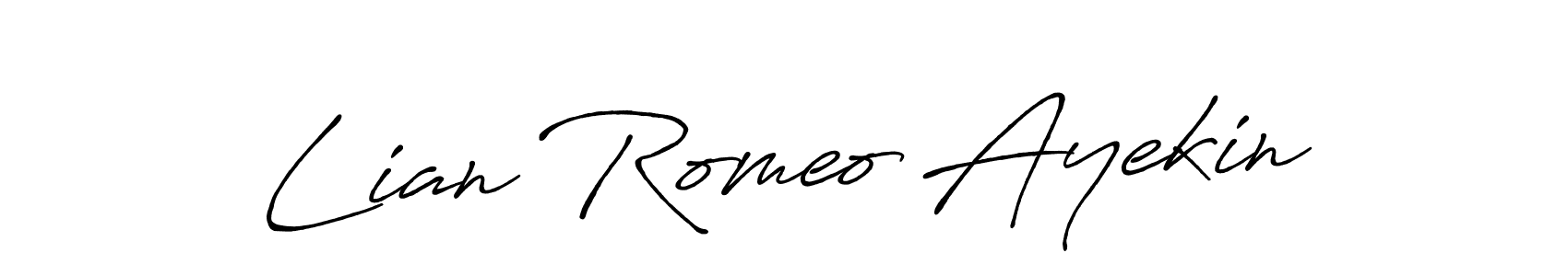 It looks lik you need a new signature style for name Lian Romeo Ayekin. Design unique handwritten (Antro_Vectra_Bolder) signature with our free signature maker in just a few clicks. Lian Romeo Ayekin signature style 7 images and pictures png