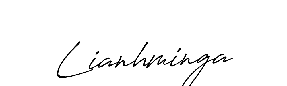 Similarly Antro_Vectra_Bolder is the best handwritten signature design. Signature creator online .You can use it as an online autograph creator for name Lianhminga. Lianhminga signature style 7 images and pictures png