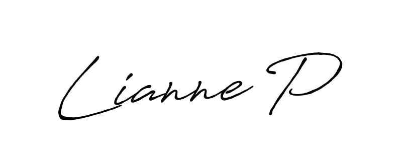 Similarly Antro_Vectra_Bolder is the best handwritten signature design. Signature creator online .You can use it as an online autograph creator for name Lianne P. Lianne P signature style 7 images and pictures png