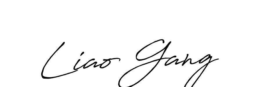 Create a beautiful signature design for name Liao Gang. With this signature (Antro_Vectra_Bolder) fonts, you can make a handwritten signature for free. Liao Gang signature style 7 images and pictures png