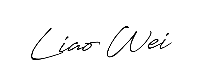 Use a signature maker to create a handwritten signature online. With this signature software, you can design (Antro_Vectra_Bolder) your own signature for name Liao Wei. Liao Wei signature style 7 images and pictures png