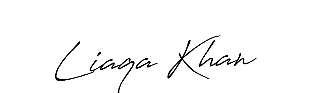 You should practise on your own different ways (Antro_Vectra_Bolder) to write your name (Liaqa Khan) in signature. don't let someone else do it for you. Liaqa Khan signature style 7 images and pictures png