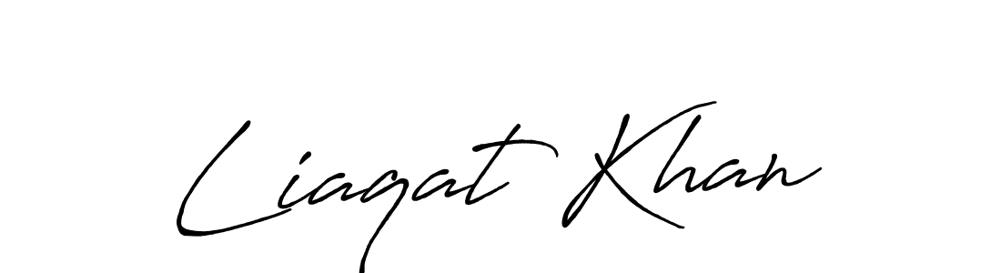 How to make Liaqat Khan name signature. Use Antro_Vectra_Bolder style for creating short signs online. This is the latest handwritten sign. Liaqat Khan signature style 7 images and pictures png