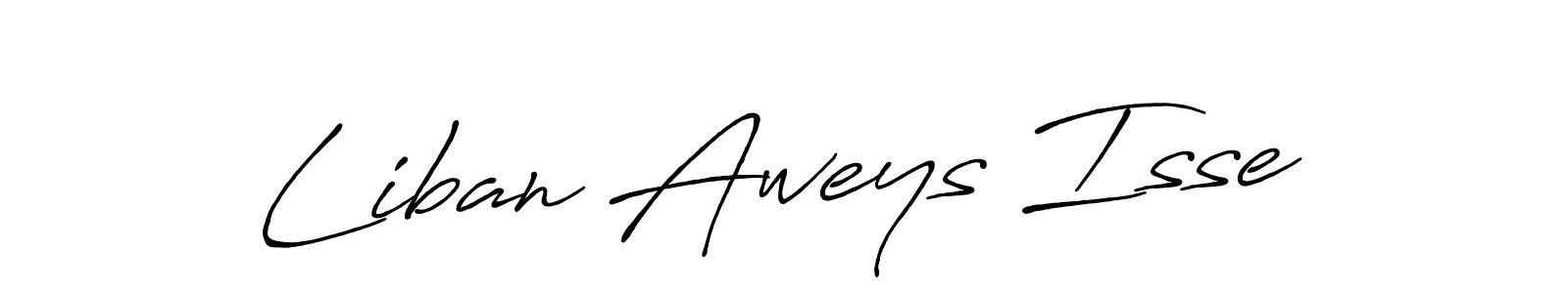 How to make Liban Aweys Isse name signature. Use Antro_Vectra_Bolder style for creating short signs online. This is the latest handwritten sign. Liban Aweys Isse signature style 7 images and pictures png