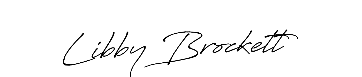 Similarly Antro_Vectra_Bolder is the best handwritten signature design. Signature creator online .You can use it as an online autograph creator for name Libby Brockett. Libby Brockett signature style 7 images and pictures png