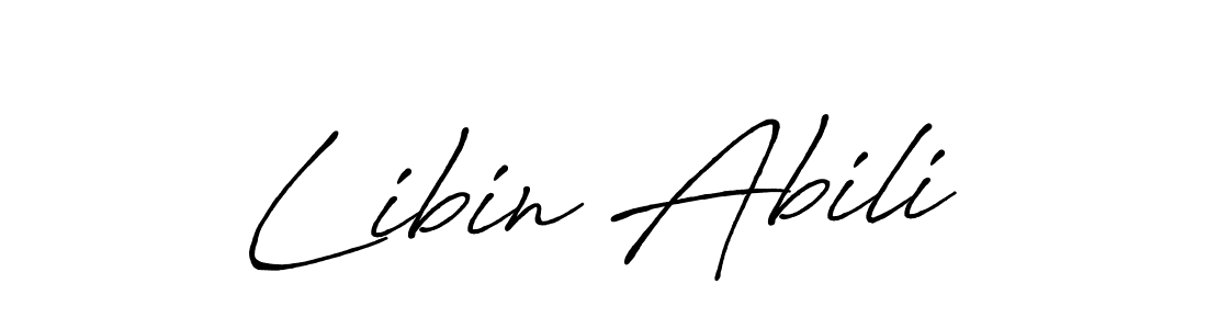 How to make Libin Abili name signature. Use Antro_Vectra_Bolder style for creating short signs online. This is the latest handwritten sign. Libin Abili signature style 7 images and pictures png