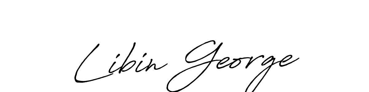 How to make Libin George name signature. Use Antro_Vectra_Bolder style for creating short signs online. This is the latest handwritten sign. Libin George signature style 7 images and pictures png