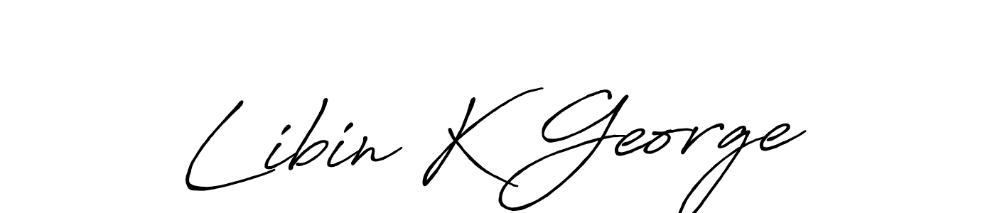 Similarly Antro_Vectra_Bolder is the best handwritten signature design. Signature creator online .You can use it as an online autograph creator for name Libin K George. Libin K George signature style 7 images and pictures png