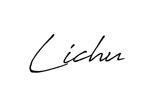 Make a beautiful signature design for name Lichu. With this signature (Antro_Vectra_Bolder) style, you can create a handwritten signature for free. Lichu signature style 7 images and pictures png