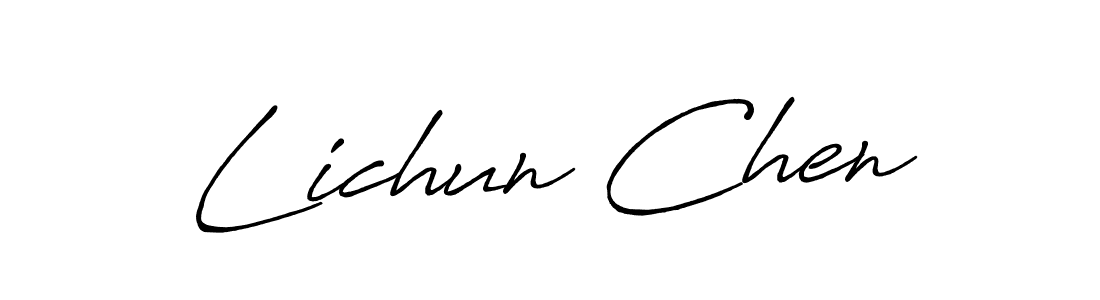 You should practise on your own different ways (Antro_Vectra_Bolder) to write your name (Lichun Chen) in signature. don't let someone else do it for you. Lichun Chen signature style 7 images and pictures png