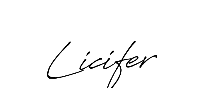 Make a beautiful signature design for name Licifer. With this signature (Antro_Vectra_Bolder) style, you can create a handwritten signature for free. Licifer signature style 7 images and pictures png