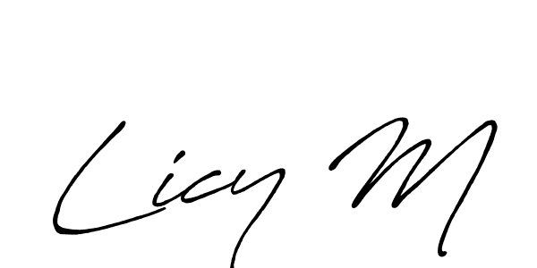 Also we have Licy M name is the best signature style. Create professional handwritten signature collection using Antro_Vectra_Bolder autograph style. Licy M signature style 7 images and pictures png