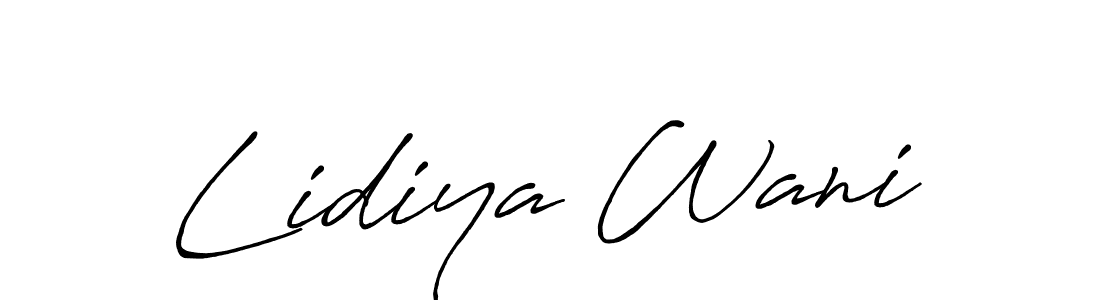 You should practise on your own different ways (Antro_Vectra_Bolder) to write your name (Lidiya Wani) in signature. don't let someone else do it for you. Lidiya Wani signature style 7 images and pictures png