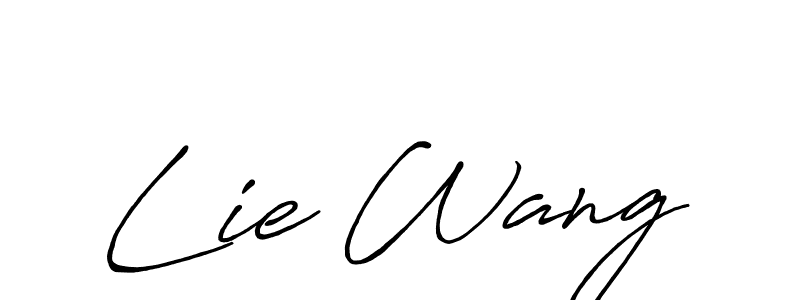 Make a beautiful signature design for name Lie Wang. With this signature (Antro_Vectra_Bolder) style, you can create a handwritten signature for free. Lie Wang signature style 7 images and pictures png