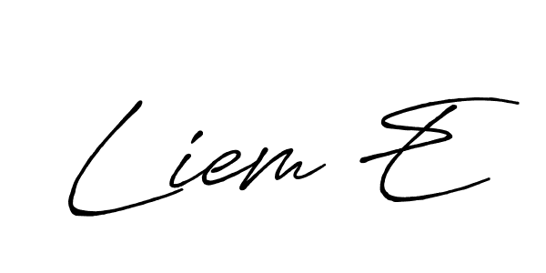 It looks lik you need a new signature style for name Liem E. Design unique handwritten (Antro_Vectra_Bolder) signature with our free signature maker in just a few clicks. Liem E signature style 7 images and pictures png