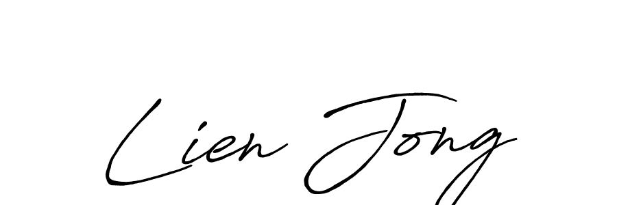 How to make Lien Jong name signature. Use Antro_Vectra_Bolder style for creating short signs online. This is the latest handwritten sign. Lien Jong signature style 7 images and pictures png