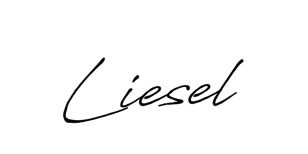 You should practise on your own different ways (Antro_Vectra_Bolder) to write your name (Liesel) in signature. don't let someone else do it for you. Liesel signature style 7 images and pictures png