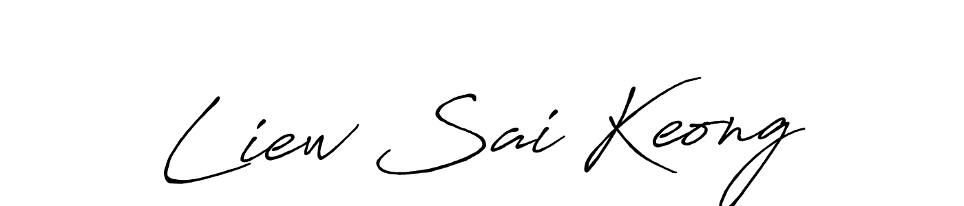 Use a signature maker to create a handwritten signature online. With this signature software, you can design (Antro_Vectra_Bolder) your own signature for name Liew Sai Keong. Liew Sai Keong signature style 7 images and pictures png
