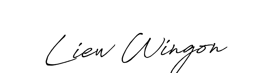 Use a signature maker to create a handwritten signature online. With this signature software, you can design (Antro_Vectra_Bolder) your own signature for name Liew Wingon. Liew Wingon signature style 7 images and pictures png