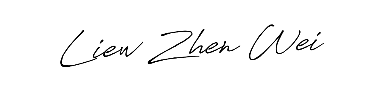 Also You can easily find your signature by using the search form. We will create Liew Zhen Wei name handwritten signature images for you free of cost using Antro_Vectra_Bolder sign style. Liew Zhen Wei signature style 7 images and pictures png
