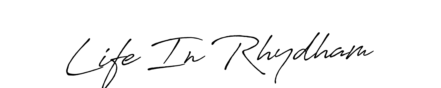 Also You can easily find your signature by using the search form. We will create Life In Rhydham name handwritten signature images for you free of cost using Antro_Vectra_Bolder sign style. Life In Rhydham signature style 7 images and pictures png