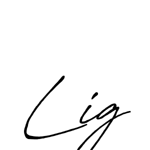 Make a beautiful signature design for name Lig. With this signature (Antro_Vectra_Bolder) style, you can create a handwritten signature for free. Lig signature style 7 images and pictures png