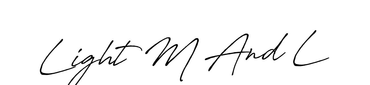 How to make Light M And L signature? Antro_Vectra_Bolder is a professional autograph style. Create handwritten signature for Light M And L name. Light M And L signature style 7 images and pictures png