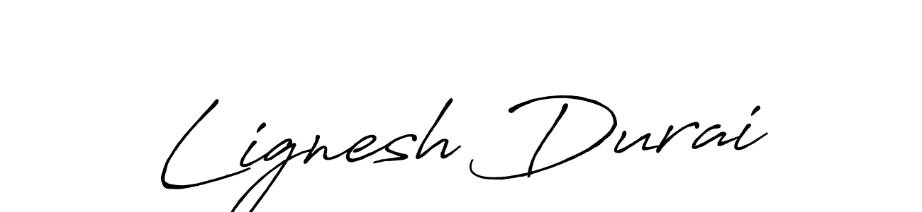 Design your own signature with our free online signature maker. With this signature software, you can create a handwritten (Antro_Vectra_Bolder) signature for name Lignesh Durai. Lignesh Durai signature style 7 images and pictures png