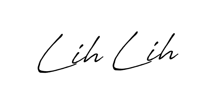 How to make Lih Lih name signature. Use Antro_Vectra_Bolder style for creating short signs online. This is the latest handwritten sign. Lih Lih signature style 7 images and pictures png
