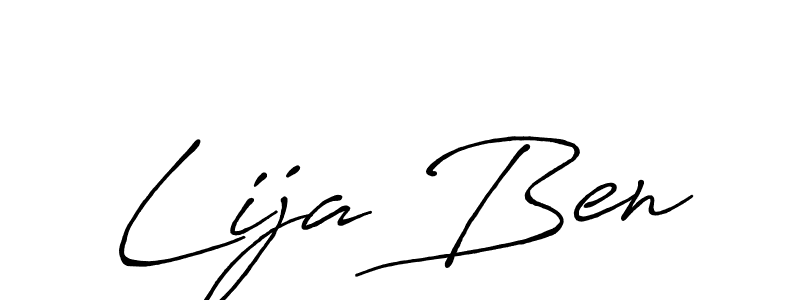 Use a signature maker to create a handwritten signature online. With this signature software, you can design (Antro_Vectra_Bolder) your own signature for name Lija Ben. Lija Ben signature style 7 images and pictures png