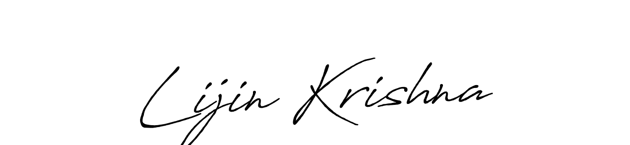 How to make Lijin Krishna name signature. Use Antro_Vectra_Bolder style for creating short signs online. This is the latest handwritten sign. Lijin Krishna signature style 7 images and pictures png