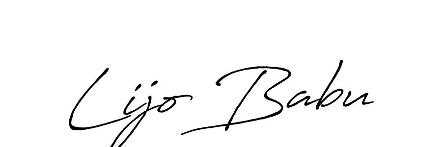 How to make Lijo Babu name signature. Use Antro_Vectra_Bolder style for creating short signs online. This is the latest handwritten sign. Lijo Babu signature style 7 images and pictures png