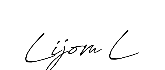 if you are searching for the best signature style for your name Lijom L. so please give up your signature search. here we have designed multiple signature styles  using Antro_Vectra_Bolder. Lijom L signature style 7 images and pictures png