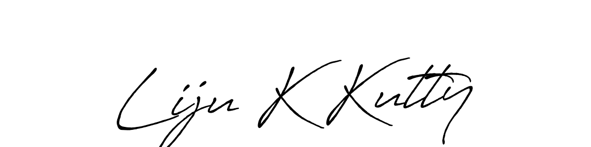 Similarly Antro_Vectra_Bolder is the best handwritten signature design. Signature creator online .You can use it as an online autograph creator for name Liju K Kutty. Liju K Kutty signature style 7 images and pictures png