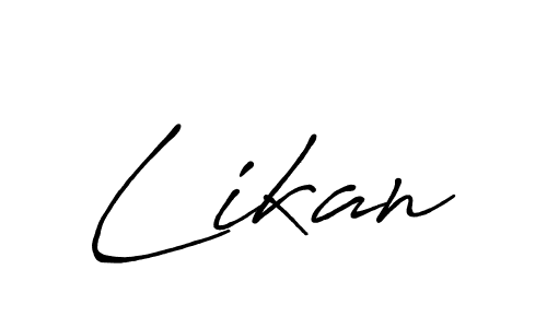 Use a signature maker to create a handwritten signature online. With this signature software, you can design (Antro_Vectra_Bolder) your own signature for name Likan. Likan signature style 7 images and pictures png