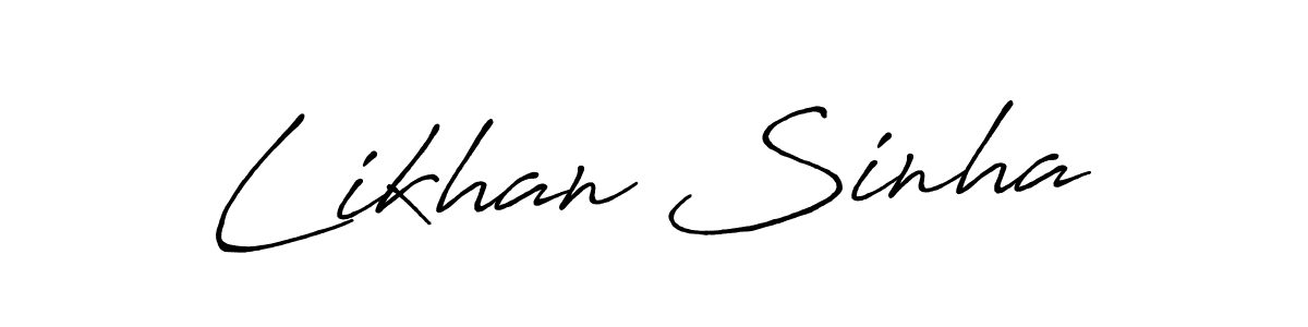 You should practise on your own different ways (Antro_Vectra_Bolder) to write your name (Likhan Sinha) in signature. don't let someone else do it for you. Likhan Sinha signature style 7 images and pictures png