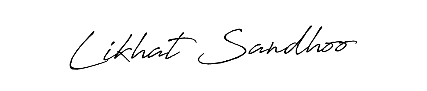 Also we have Likhat Sandhoo name is the best signature style. Create professional handwritten signature collection using Antro_Vectra_Bolder autograph style. Likhat Sandhoo signature style 7 images and pictures png