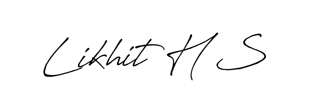 The best way (Antro_Vectra_Bolder) to make a short signature is to pick only two or three words in your name. The name Likhit H S include a total of six letters. For converting this name. Likhit H S signature style 7 images and pictures png