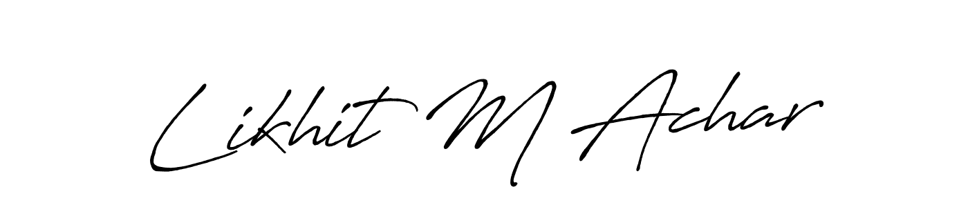 You can use this online signature creator to create a handwritten signature for the name Likhit M Achar. This is the best online autograph maker. Likhit M Achar signature style 7 images and pictures png