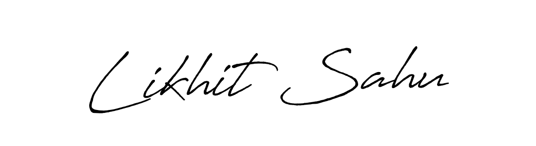 How to make Likhit Sahu name signature. Use Antro_Vectra_Bolder style for creating short signs online. This is the latest handwritten sign. Likhit Sahu signature style 7 images and pictures png