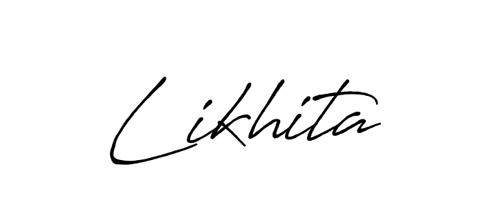 How to make Likhita name signature. Use Antro_Vectra_Bolder style for creating short signs online. This is the latest handwritten sign. Likhita signature style 7 images and pictures png