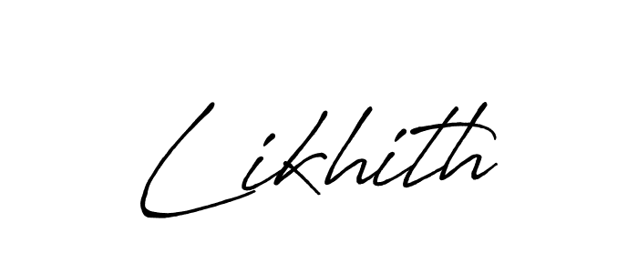 How to make Likhith name signature. Use Antro_Vectra_Bolder style for creating short signs online. This is the latest handwritten sign. Likhith signature style 7 images and pictures png