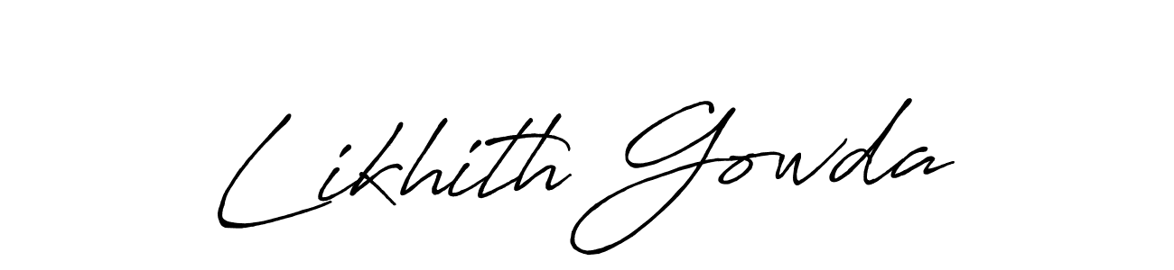 You should practise on your own different ways (Antro_Vectra_Bolder) to write your name (Likhith Gowda) in signature. don't let someone else do it for you. Likhith Gowda signature style 7 images and pictures png